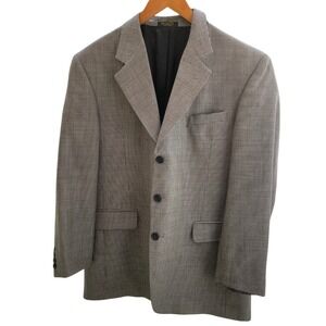 VTG Gianfranco Ruffini Italy Men's 42R Wool Houndstooth Blazer Jacket Sport Coat